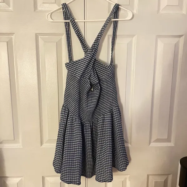 Princess Polly Navy Gingham Cutout Dress - Image 3