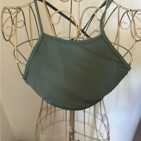 Aerie Padded Crop Top Size S Green - Image 6