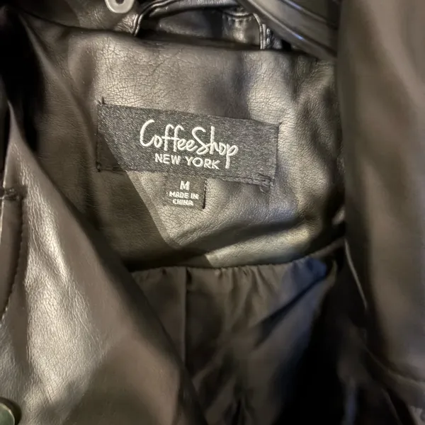 CoffeeShop Black‎ faux Leather Jacket - Image 3