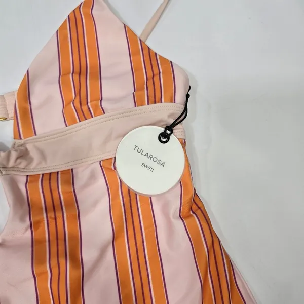 Tularosa Knotted One Piece in Tangerine Stripe - Image 5