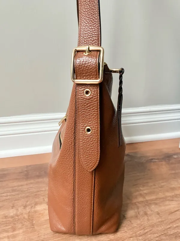 Coach Val Leather Crossbody Duffle Bag, Redwood Brown / Gold, C2818 - Image 5