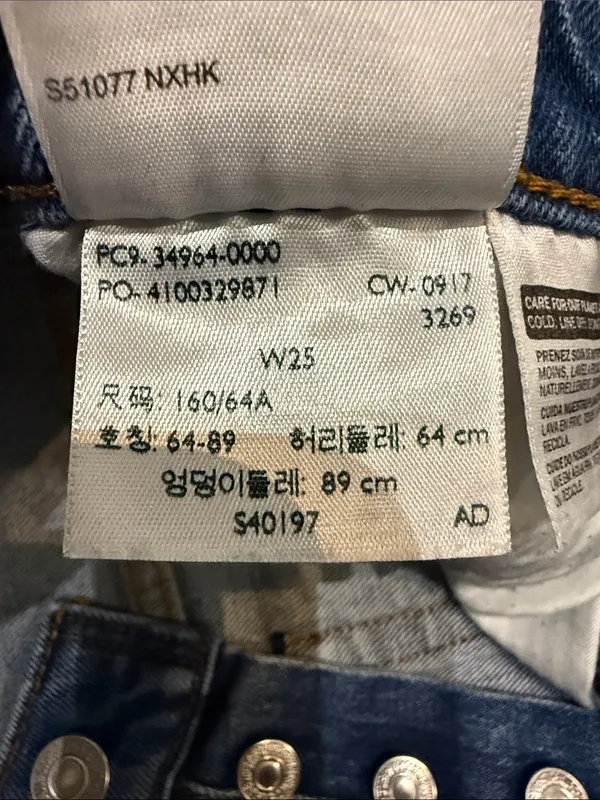 Levi’s Wedgie Straight Jeans 25 Lasting Impression Distressed Raw Hem $98 - Image 11
