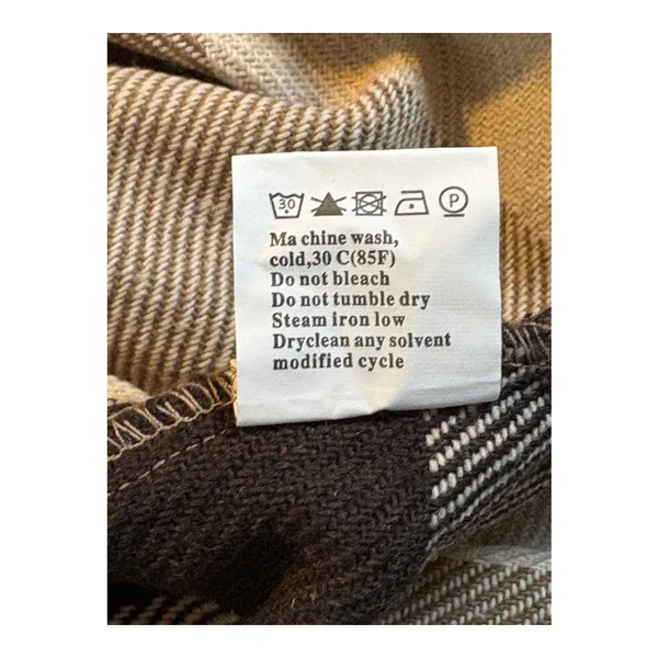 Plaid Shacket Women Large Brown Checkered Button Up Oversized Flannel Cozy Cabin - Image 7