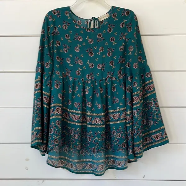 Altar’d State Floral Boho Peasant Top Small - Image 2
