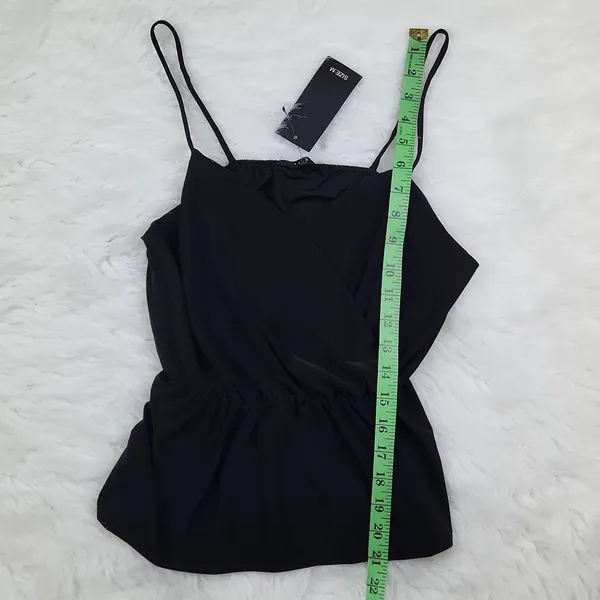 21 Saints -361 NWT Peplum‎ Cami Top Black Medium fits a Small - Image 7