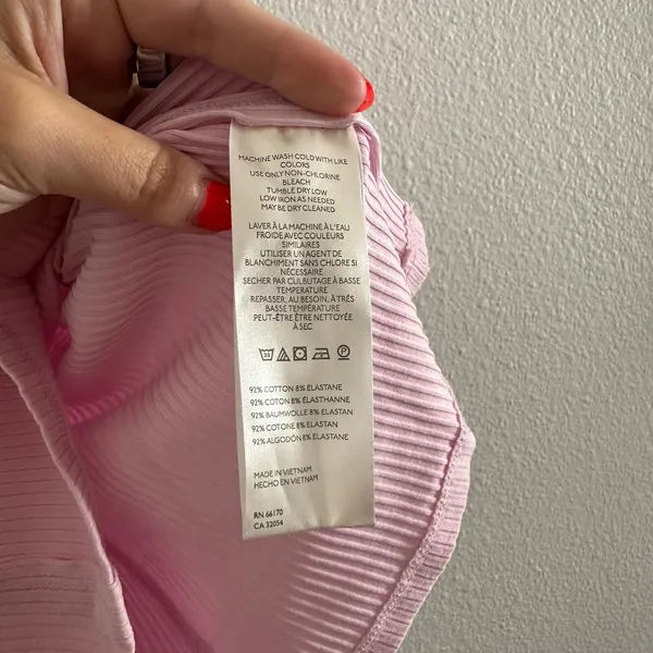 Free People Ribbed Mia Tank Top in Rose Size Medium - Image 4