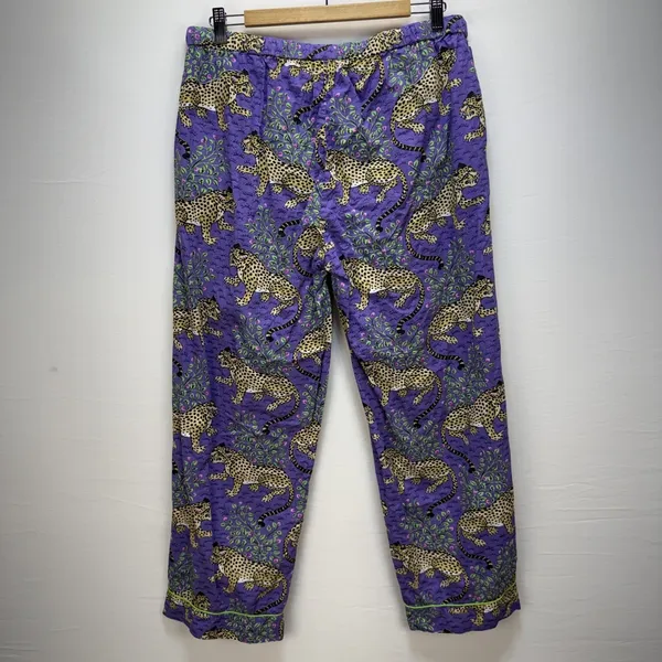 PrintFresh Long Pajama Set Size L‎ Purple Bagheera Leopard Print Organic Cotton - Image 13