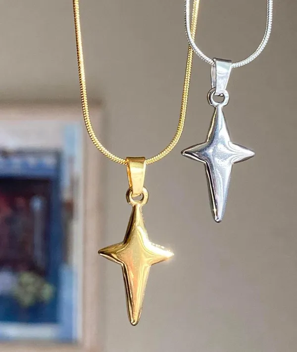 Handmade grunge y2k street style sparkle star fully stainless steel necklace✨ - Image 7