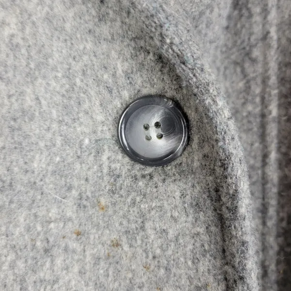 Herman Kay Womens Coat 14 Gray Wool Blend Button Front Lined Overcoat‎ Jacket - Image 3