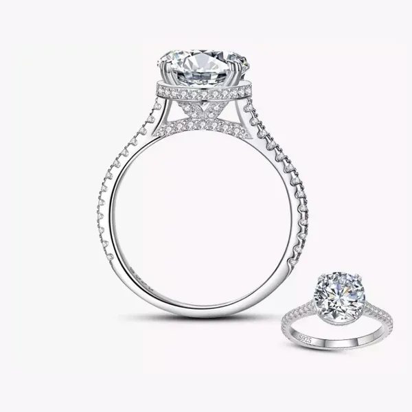 Sterling Silver SIZE 5 925 Luxury Sparkling Clear CZ Wedding Ring - Image 4