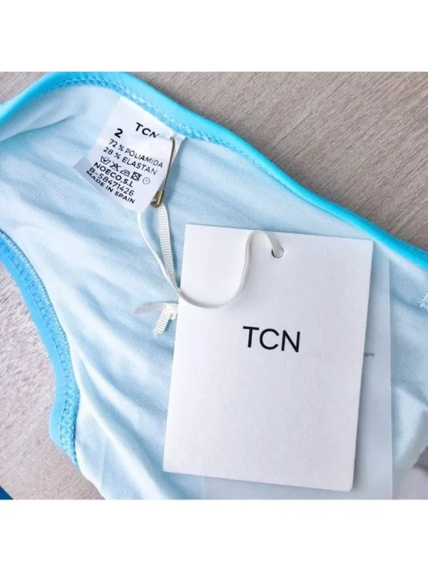 NWT TCN Banda Bikini Bottom 4 Fruits Strawberry Embroidered White Turquoise - Image 4