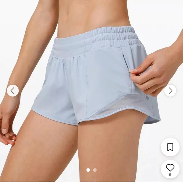 Blue Linen Lululemon Shorts Hotty Hot 2.5" - Image 5