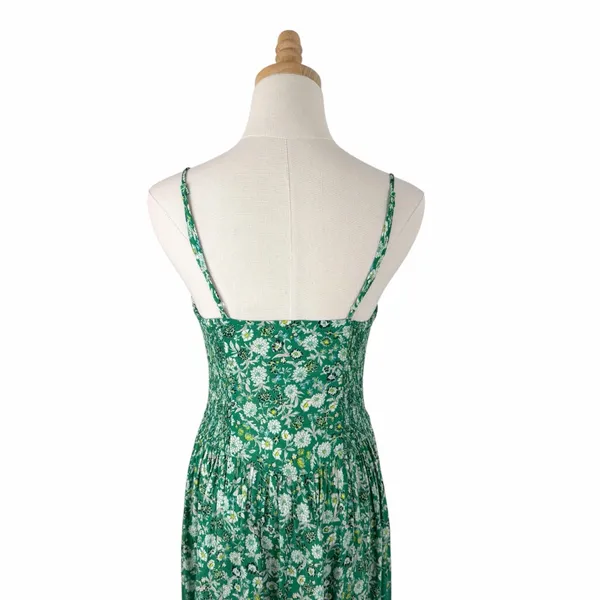 Free People Ready Or Not Floral Maxi Slip Dress Green Size Small - Image 7