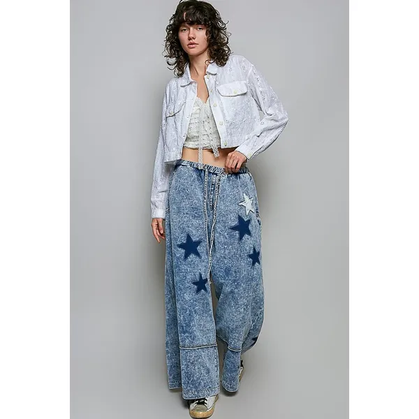 POL Eyelet Textured Cotton Cropped Button Front Jacket - Large - Image 5