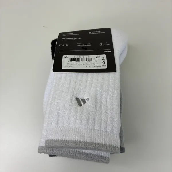 Adidas Cushioned ClimaCool Womens Crew Socks NWT Shoe Size 5-10 Gray White Black - Image 4