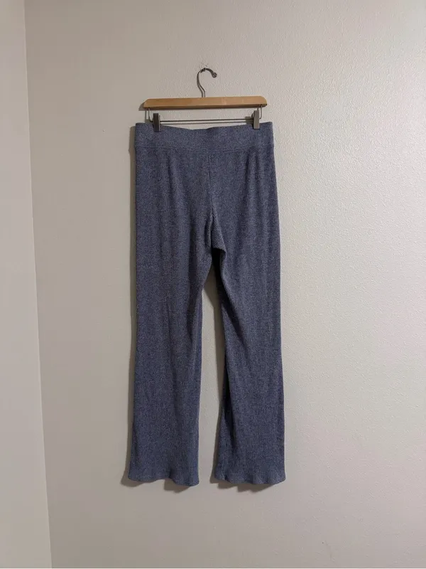 Gilly hicks Wide-Leg Knit Drawstring Pants in Heather Blue - Image 3