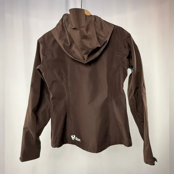 Stoic Nikwax Hooded Full Zip Jacket in Brown Blue Size‎ Small - Image 6