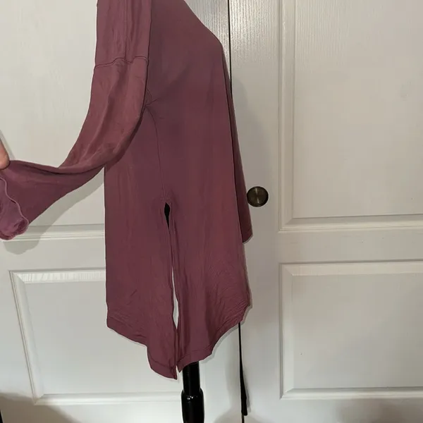 Pink Lululemon Asymetrical Tie Front Long Sleeve Blouse - Image 3