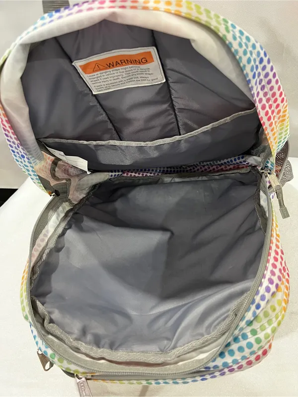 L.L.Bean Deluxe Backpack Book Pack Multicolor Polka-Dots Adjustable Straps - Image 11
