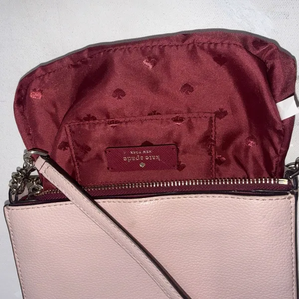 Kate Spade Preppy Pink Minimalist Classic Quiet Luxury Leather Crossbody Purse - Image 15