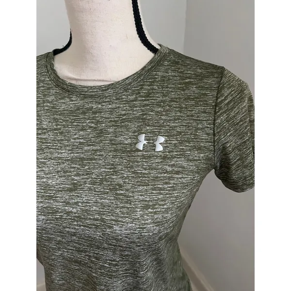 Under Armour Green Fitted Performance T-Shirt XS HeatGear Tech Short Sleeve‎ Tee Fit Girl Gym - Image 2