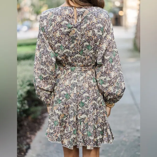 Shop the Mint Get Closer Plum Purple Fox Printed Dress - Image 11