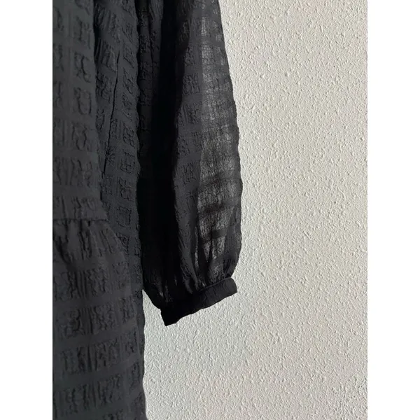 mng by mango dress Black Mini Patterned Size 4‎ Small - Image 6