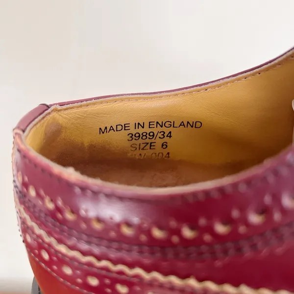 Dr Martens • vintage 3989 wingtip oxford brogues MIE cherry red leather platform - Image 5
