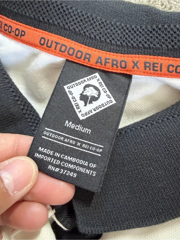 REI Co-op + Outdoor Afro Women’s Polo Shirt Shortsleeve in White M - Image 6