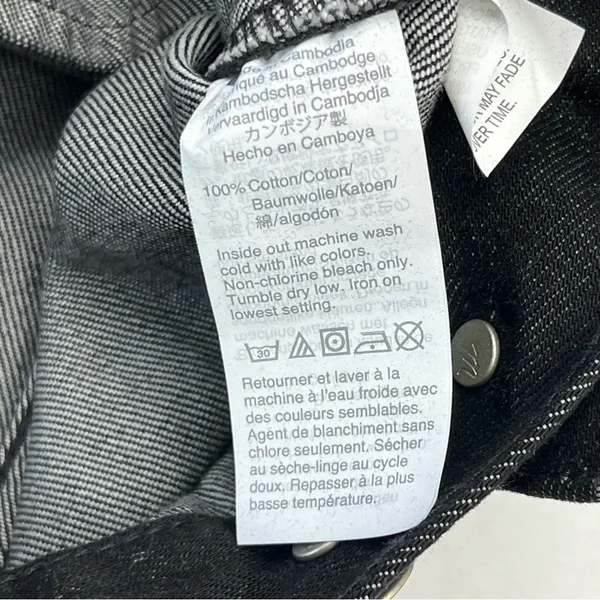 Madewell Oversized Jean‎ Jacket Womens XS Black Lunar Wash 100% Cotton M4230 NEW - Image 5