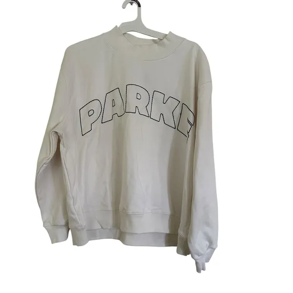 Parke x Target cream French terry cotton mockneck pullover sweatshirt NWT - Image 2