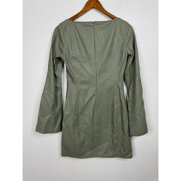 Alexis Vanna Green Faux Leather Mini Dress Size‎ Medium - Image 4