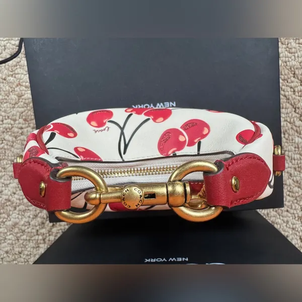 Coach Cherry Print Shoulder Bag in White and Red. #2 - Image 9
