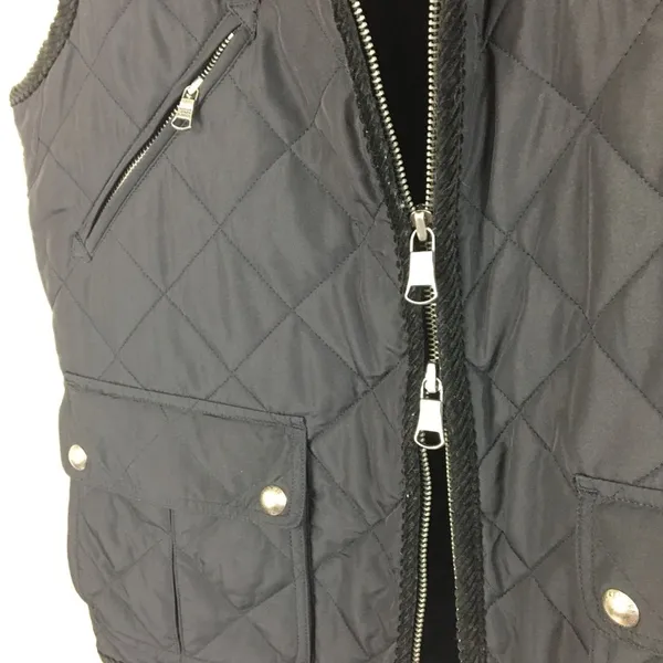 Ralph Lauren Black Quilted Zip Up Sleeveless Utility Vest M - Image 6