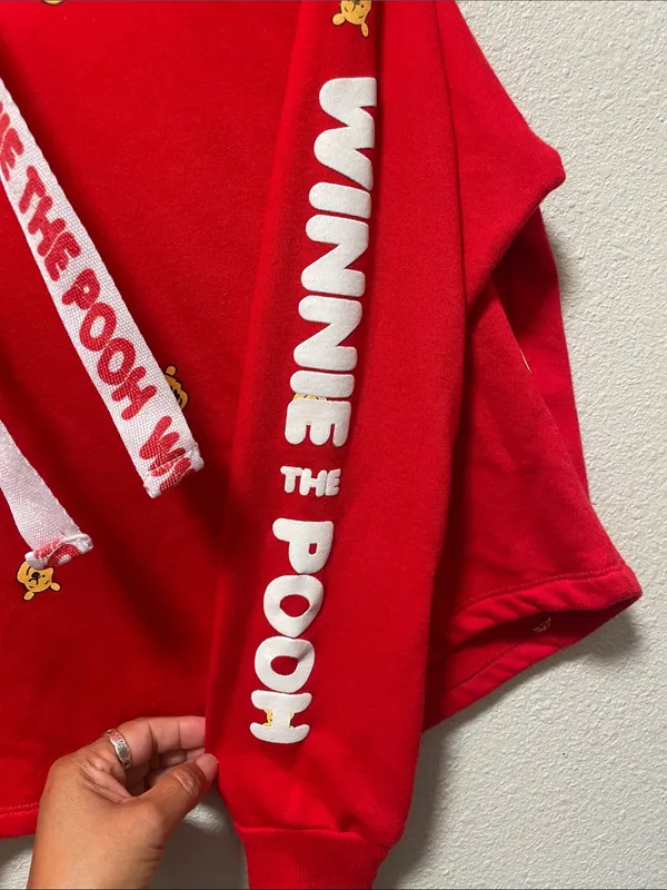 Disney Red Winnie the Pooh Cropped Hoodie Sweatshirt - Women - Image 2