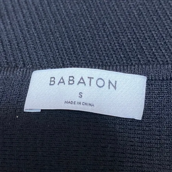 Aritzia Babaton Black Short Sleeve Ribbed Knit Square Neck Tee Crop Top Size S - Image 3