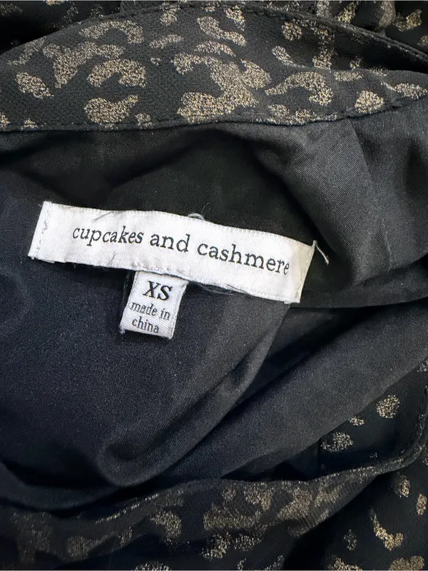 Cupcakes and Cashmere Metallic Leopard Dress XS Open Back Bow Tie Party - Image 7