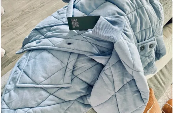 Blue Quilt Jacket Size M - Image 2