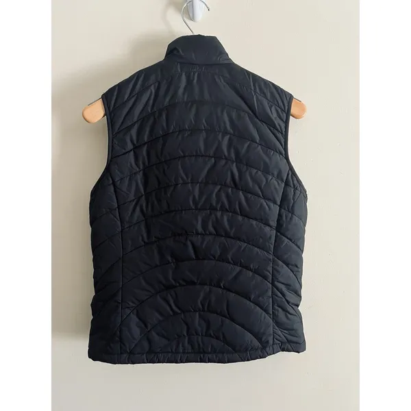Lands End‎ Puffer Vest Womens Size Small 6-8 Full Zip Outdoor Black Pockets - Image 2