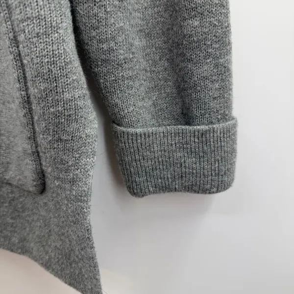 Talbots Petite Lambswool Sweater Blazer SP Gray Knit Jacket Quiet Luxury - Image 4