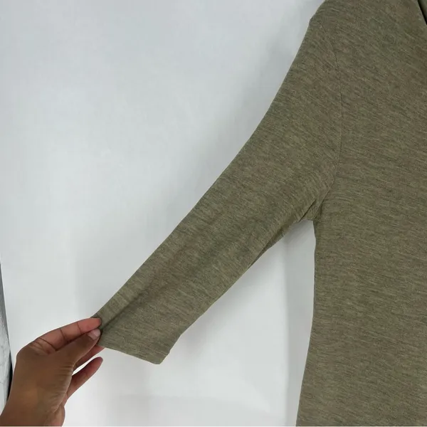 Holistia Olive Green‎ Cowl Neck 3/4 Sleeve Lightweight Soft Modal Tencel Top S - Image 3