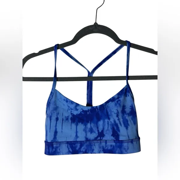 Lululemon Flow Y Bra Nulu Light Support B/C Cup‎ Game Day Blue Multi Size 4 - Image 3