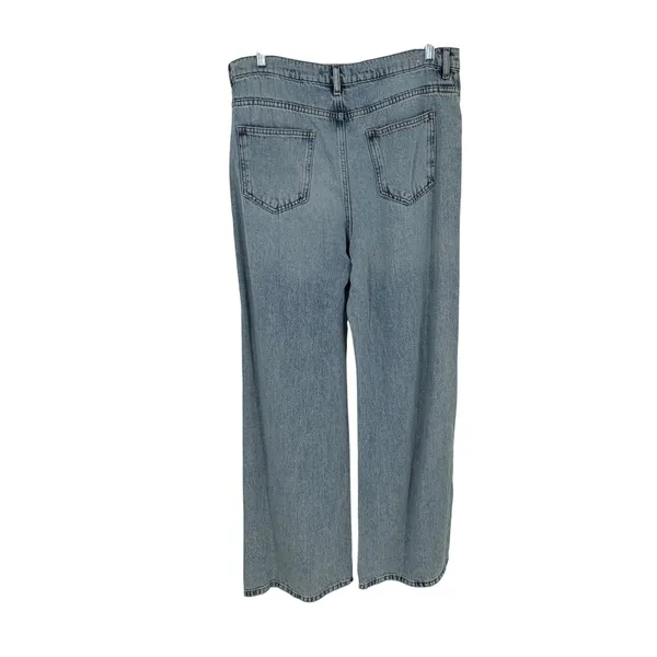 Zara Low Rise‎ Wide Leg Jeans US 6 MEX 28 Drawstring Light Wash Baggy Skater - Image 2