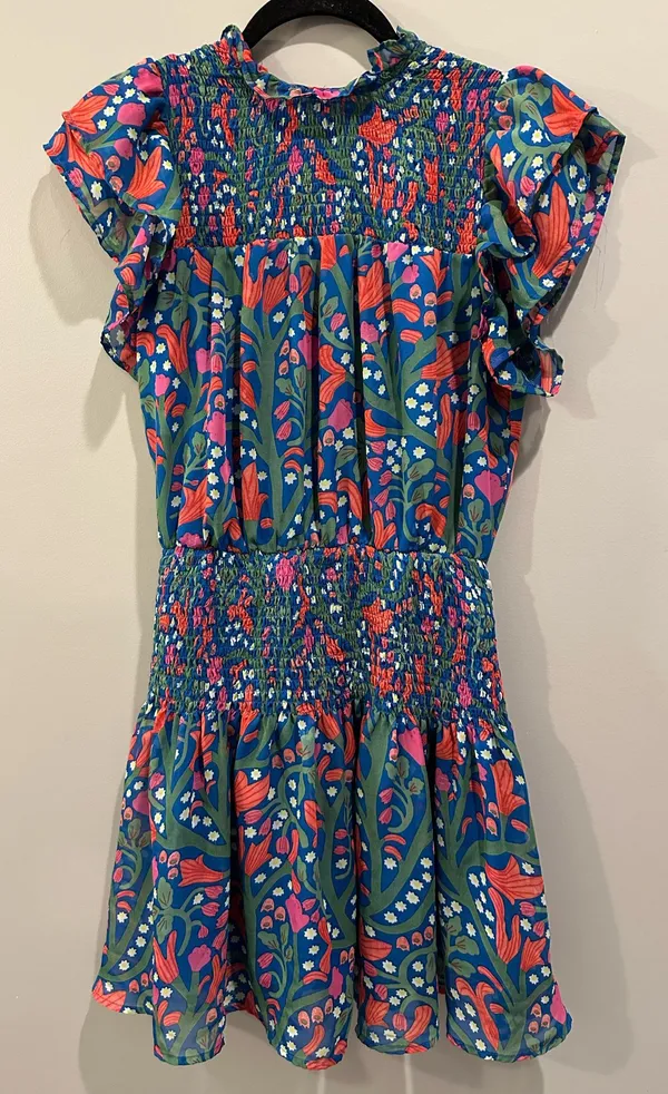 Entro Smocked Floral High Neck Dress - Image 4