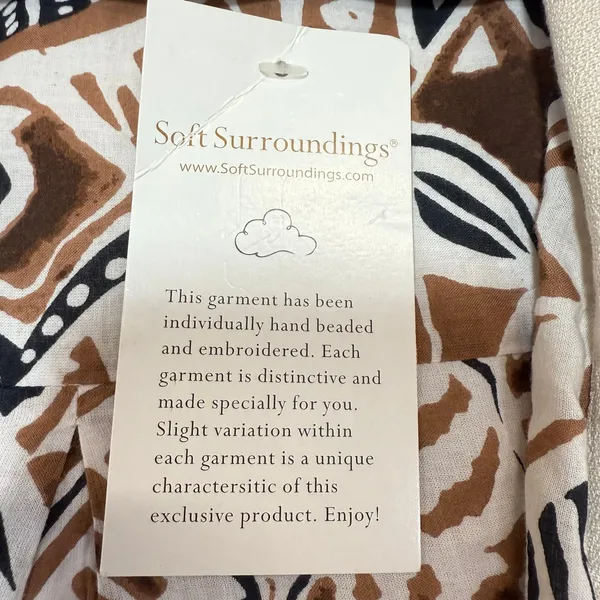 NWT Soft‎ Surroundings S Embroidered Linen Minali Jacket Cardigan Boho Lagenlook - Image 7