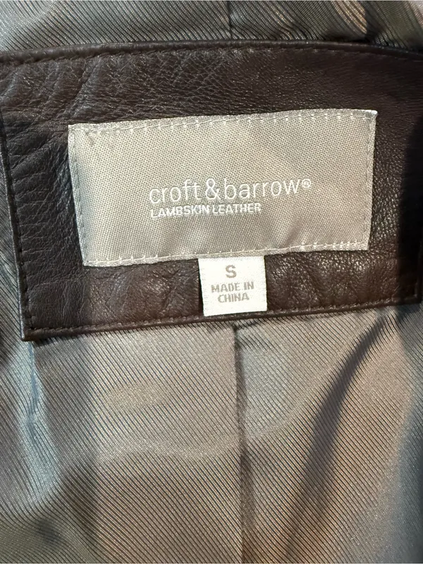 Croft & Barrow Lambskin Leather Zip Up Jacket Size Small - Image 5