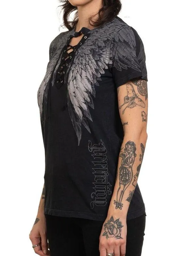 AFFLICTION Age of Winter Short Sleeve Tee Size L New with Tag MSRP $58 SOO - Image 4