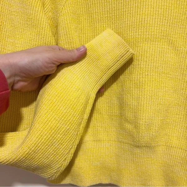 Free People Too Good Sunny Yellow Knit Pullover Sweater Size Small - Image 3