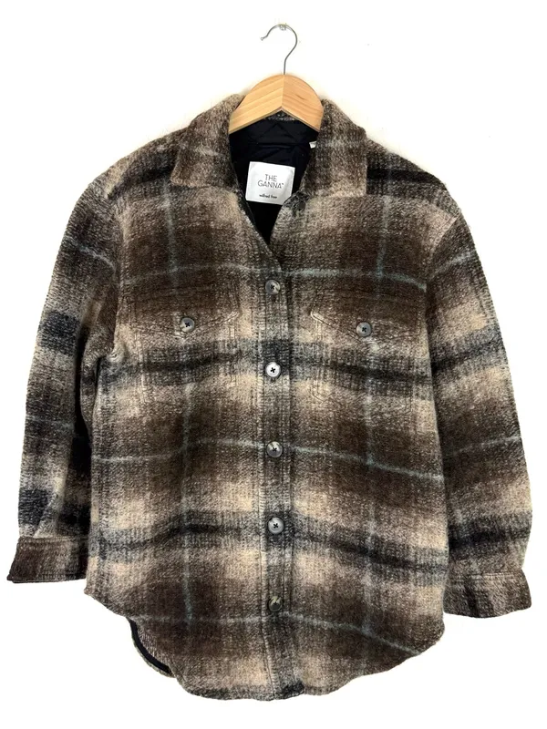 Artizia Wilfred Ganna Plaid Wool Shirt Jacket - Image 2