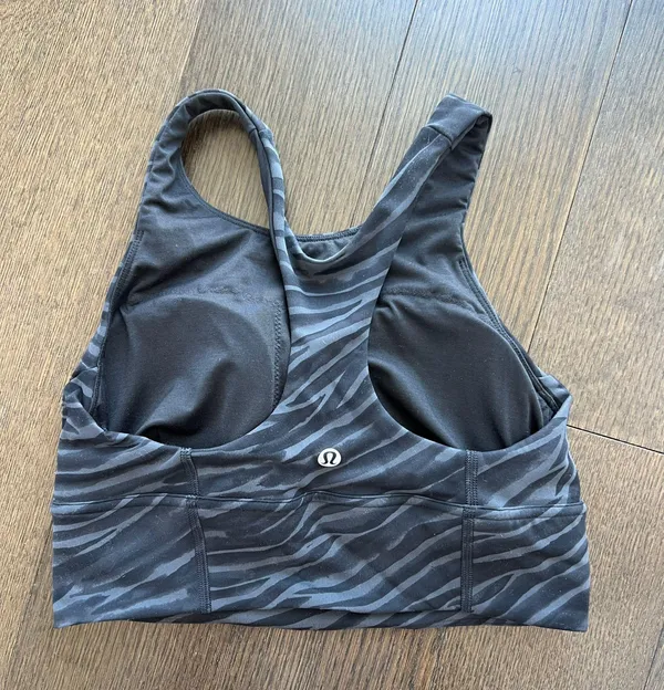 Lululemon black zebra wunder train longline bra - Image 4